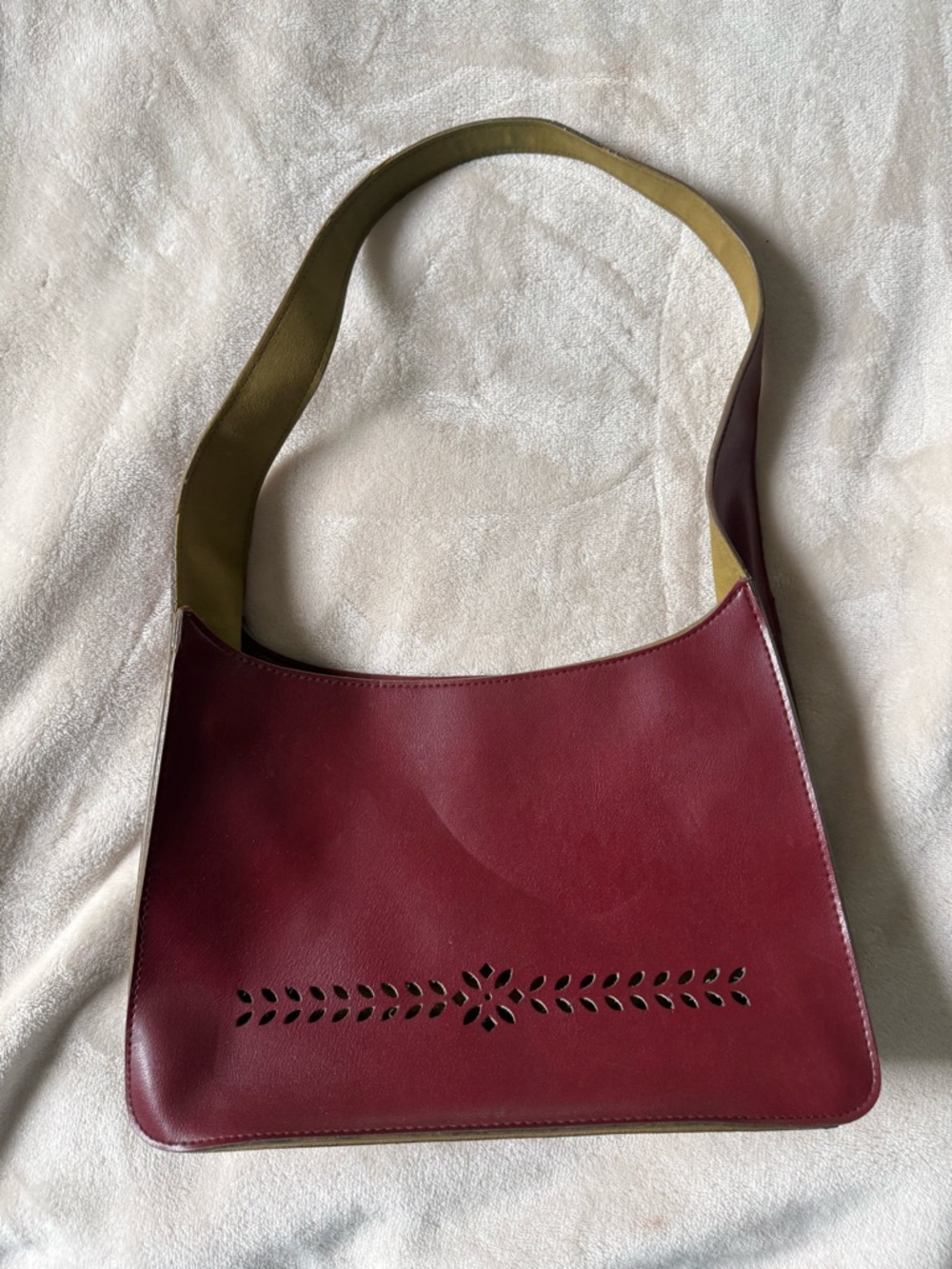 Vintage Mondani Leather Burgundy Shoulder Bag